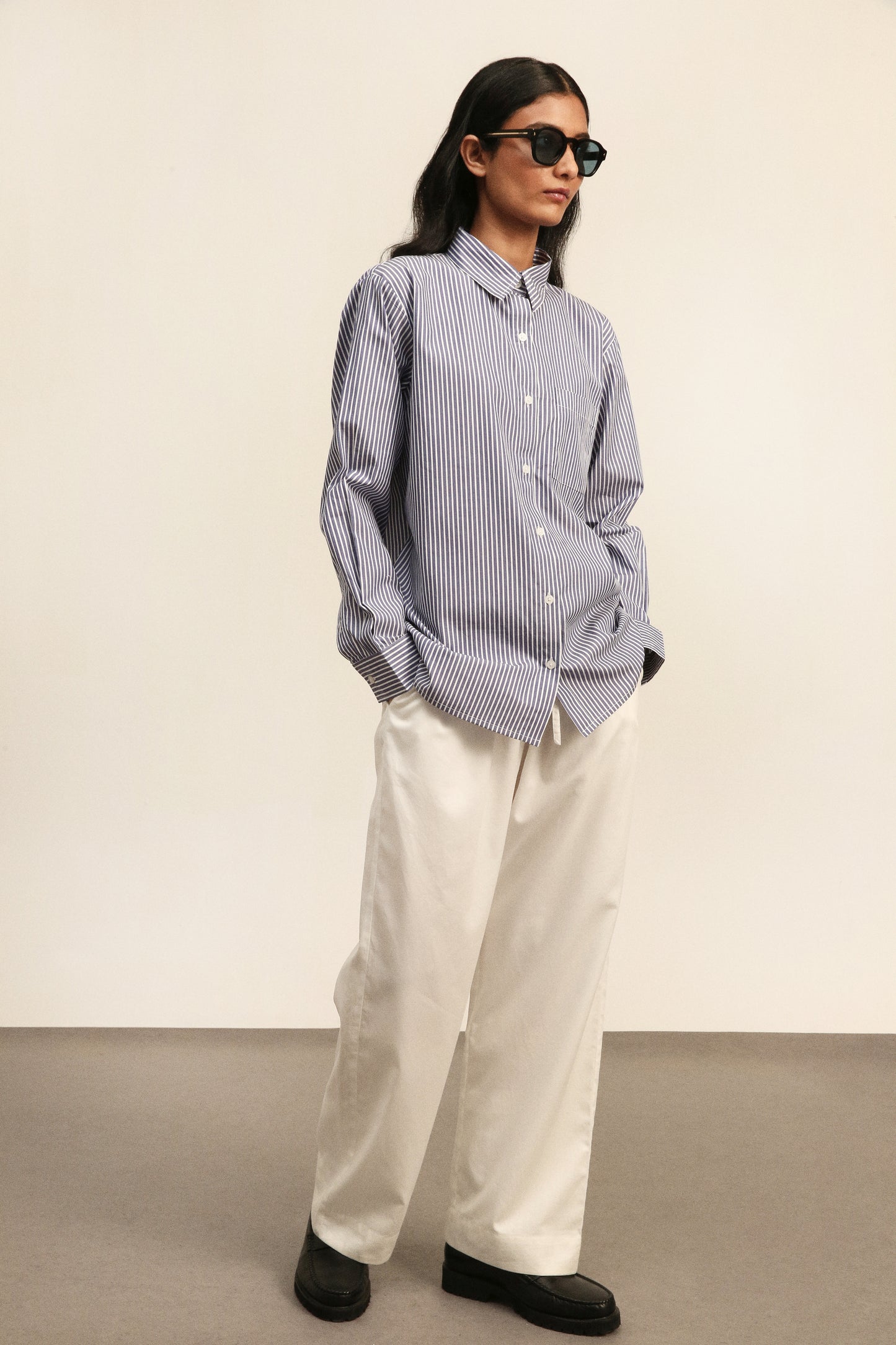 Striped Shirt with white Pants