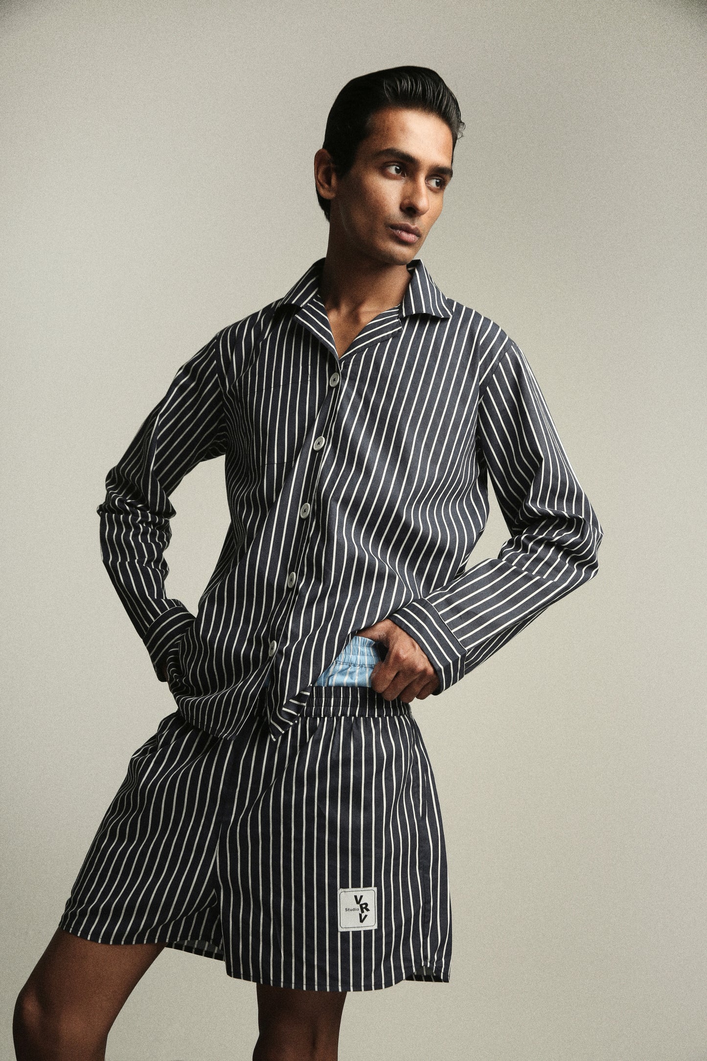 Striped Shirt with Boxer