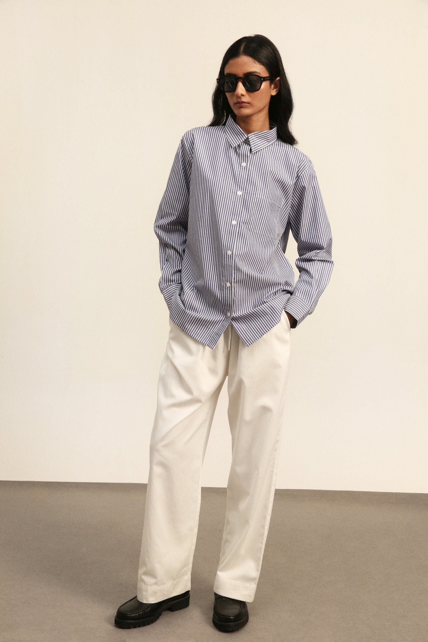 Striped Shirt with white Pants