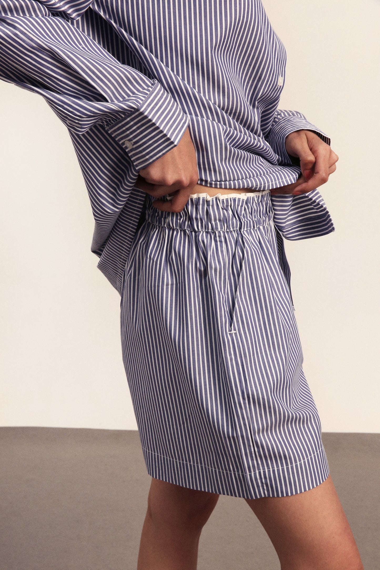 Cotton Blue Stripe Coord Set